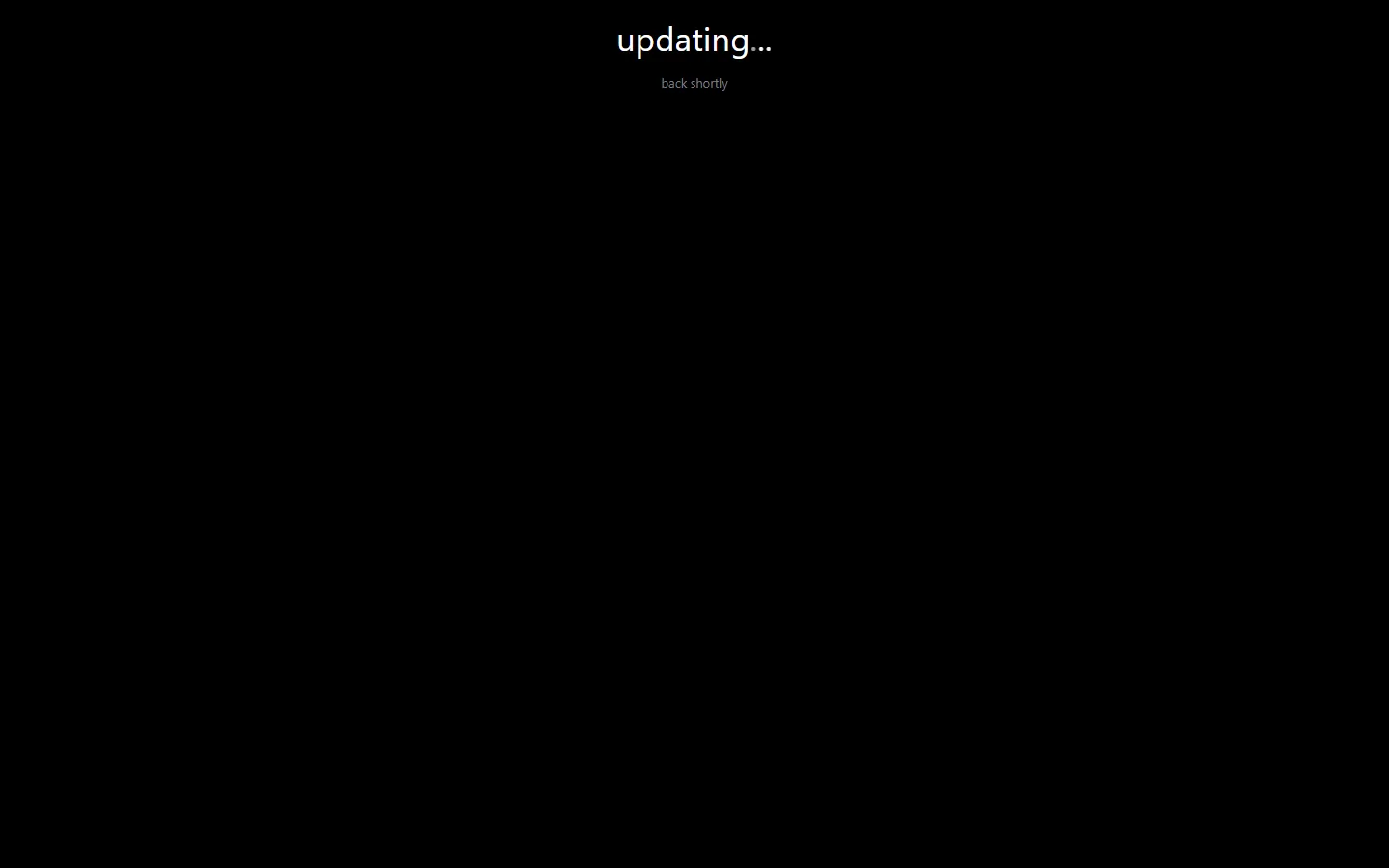 Maintenance page, as it looked at a2f81707